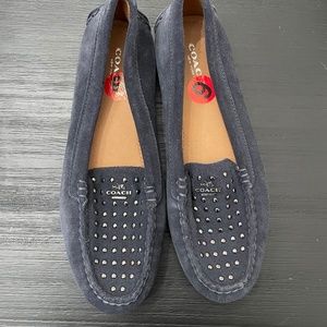 Coach Womens Suede Loafer with Studs